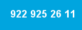 922 925 26 11 922 925 26 11